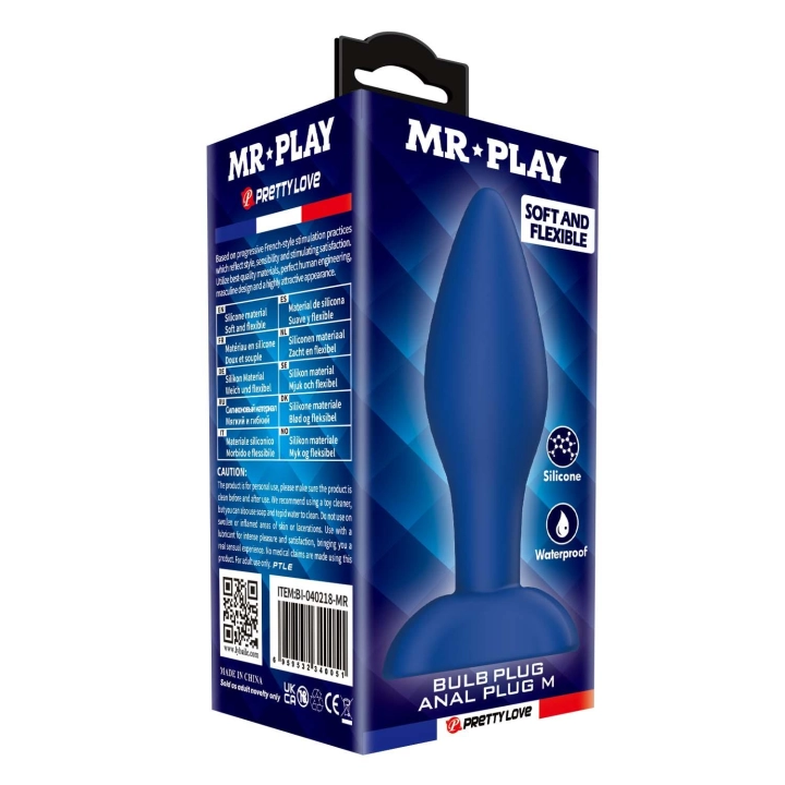 Korek analny MR. Play Bulb M — silikonowy, wodoodporny, ergonomiczny (10,5 cm)