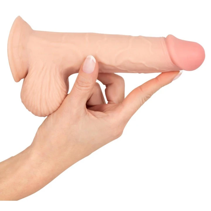 Dildo Nature Skin z ruchomą skórą, TPE, długość 18,7 cm, średnica 4 cm