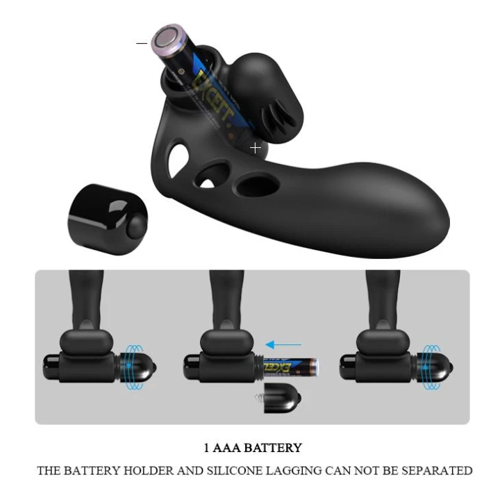 Wibrator na palec PRETTY LOVE - Orlando, 10 funkcji wibracji, czarny silikon ABS