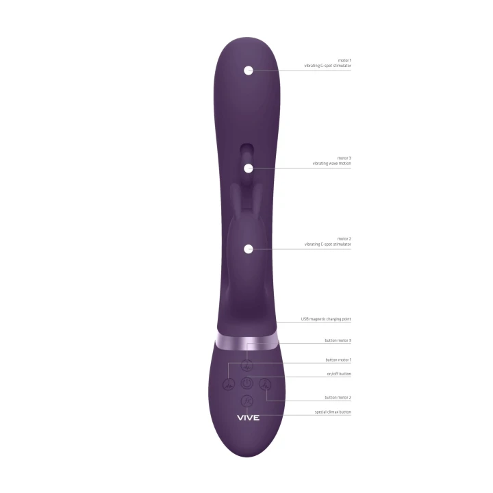 Wibrator TAMA - Silikonowy, Wodoodporny, 10-funkcyjny z 3 niezależnymi silnikami