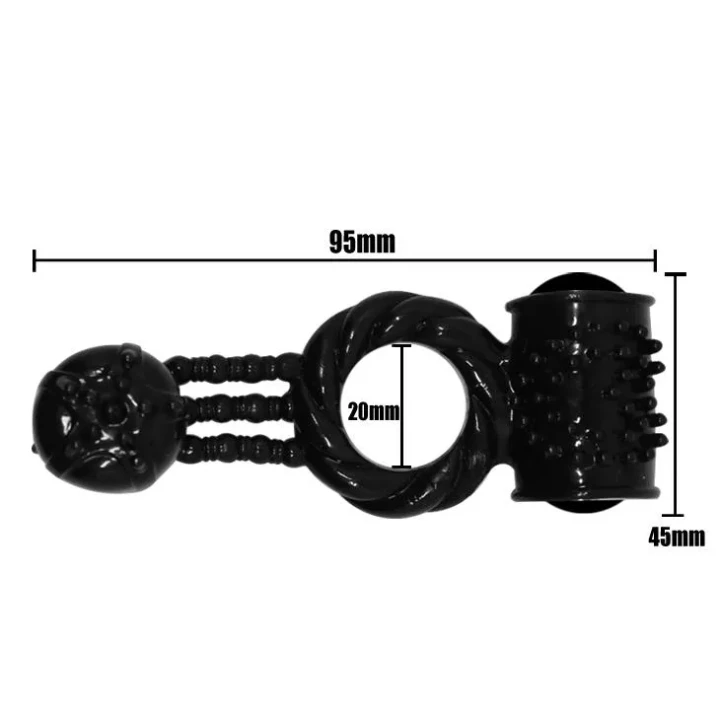 Pierścień wibracyjny BAILE BI-014080-1, teksturowany, zasilany 5 bateriami LR41/LR1130