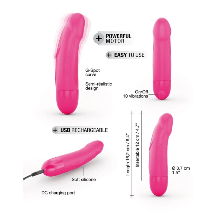 Wibrator anatomiczny REAL VIBRATION S Magenta 2.0, 10 trybów, akumulatorowy, różowy