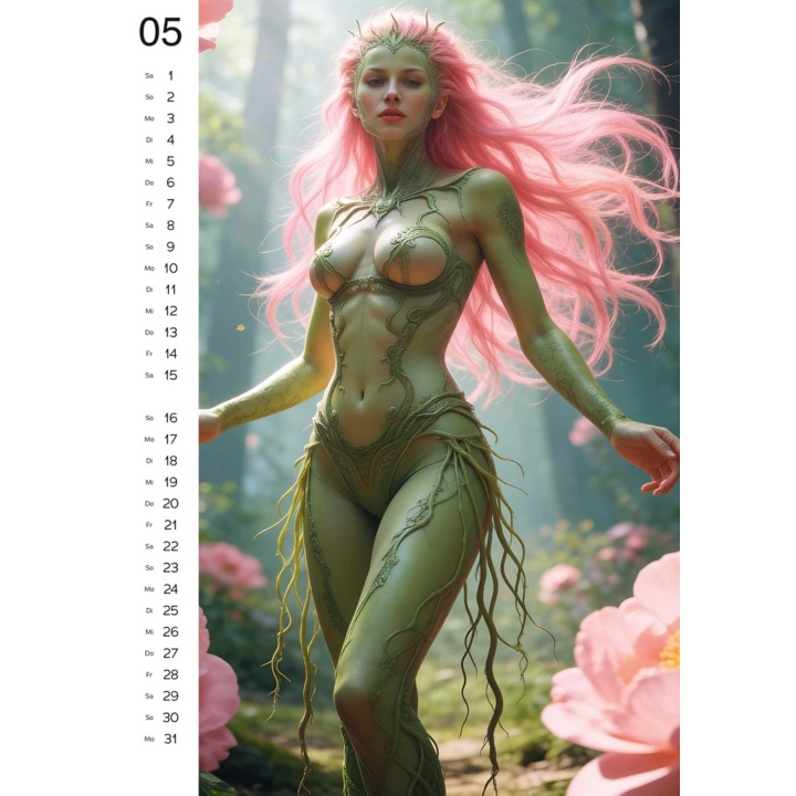 Kalendarz ścienny pin–up Wild Fantasy 2027, 12 ilustracji, 297 × 420 mm, zestaw 10 szt.