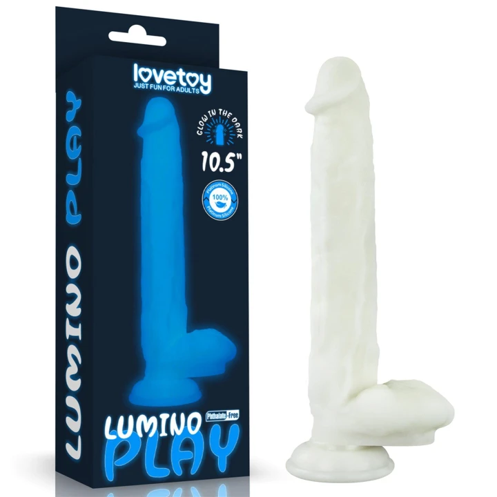 Dildo Lumino Play – Silikon, świecący w ciemności, realistyczna tekstura 10,5"