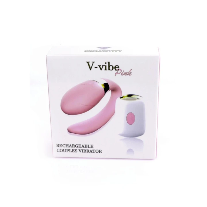 Stymulator łechtaczki V-Vibe Pink, silikon medyczny, 7 funkcji, pilot bezprzewodowy