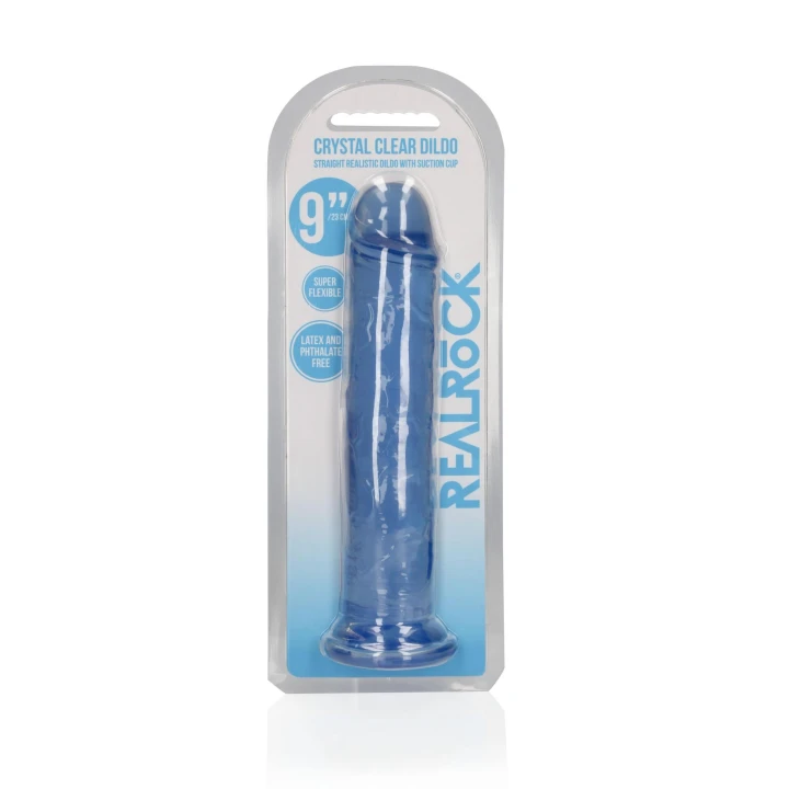 Dildo REALROCK CRYSTAL CLEAR - 9,1” penetracja, przyssawka, bez ftalanów