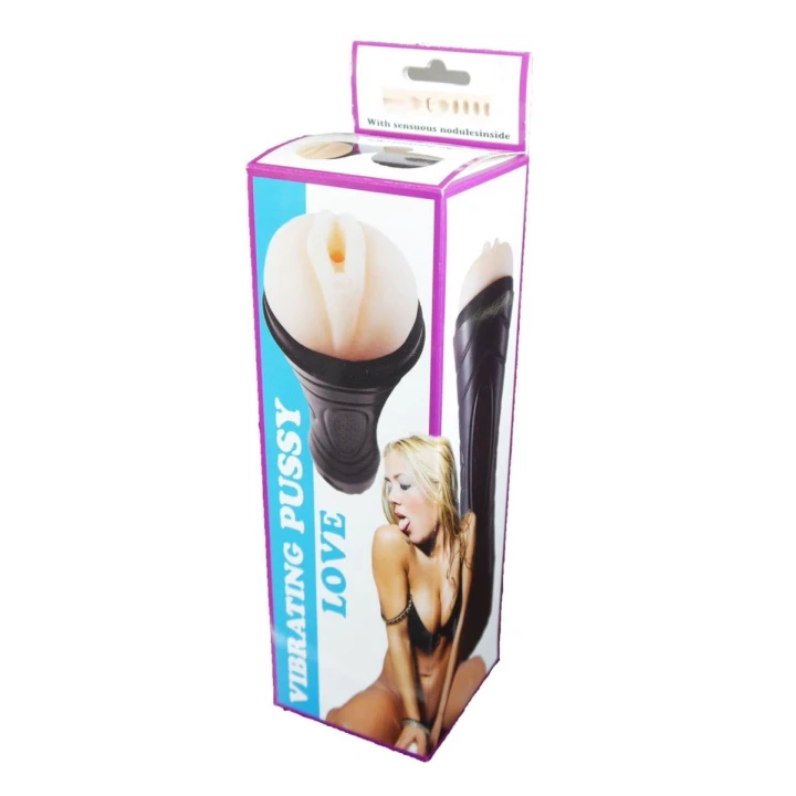 Masturbator latarka CyberSkin® z wibracją i realistycznymi wypustkami