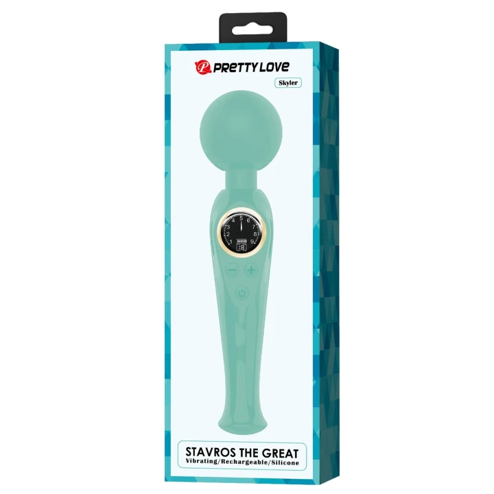 Masażer do ciała PRETTY LOVE Skyler Green, silikonowy, 10 trybów wibracji, 9 prędkości