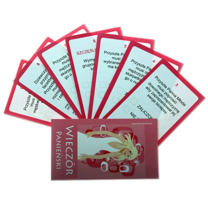 Karty do Gry na Wieczór Panieński - Zestaw 10 Zadań w Pudełku 8x12 cm