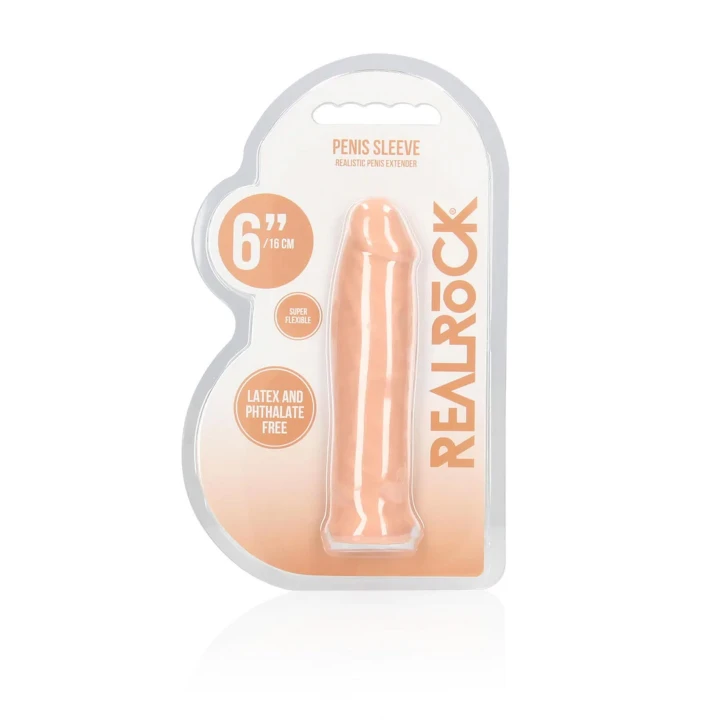 Osłona penisa - Seria Realistic - 16,8 cm, Skóra TPE, Elastyczna i trwała