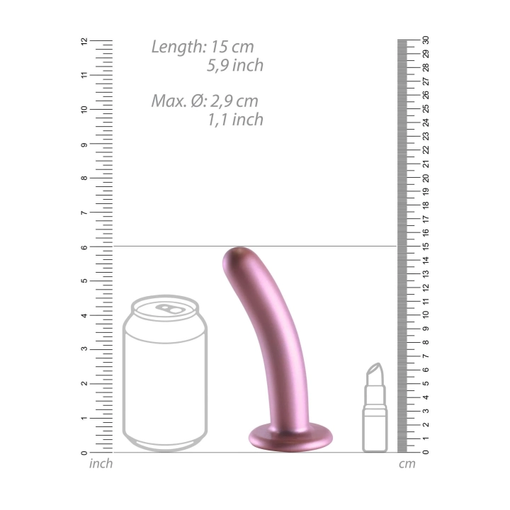 Dildo silikonowe Ouch! - 6'', zakrzywione, z przyssawką, wodoodporne