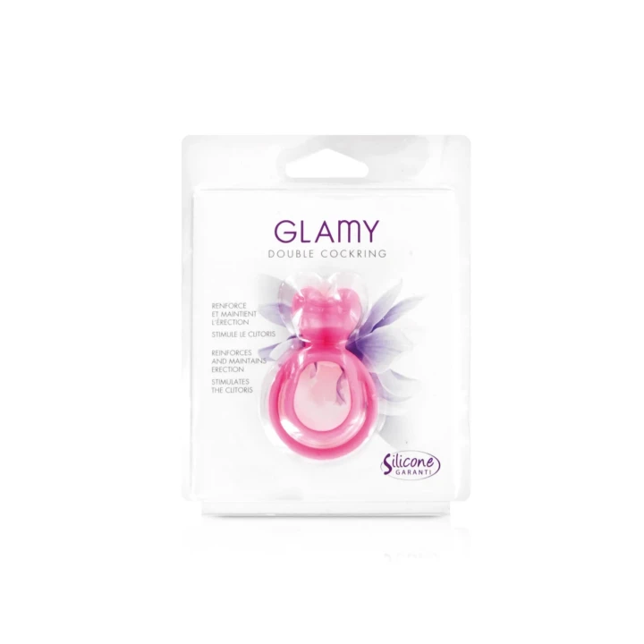 Podwójny pierścień erekcyjny Glamy, średnica 30 mm, z wypustką stymulującą