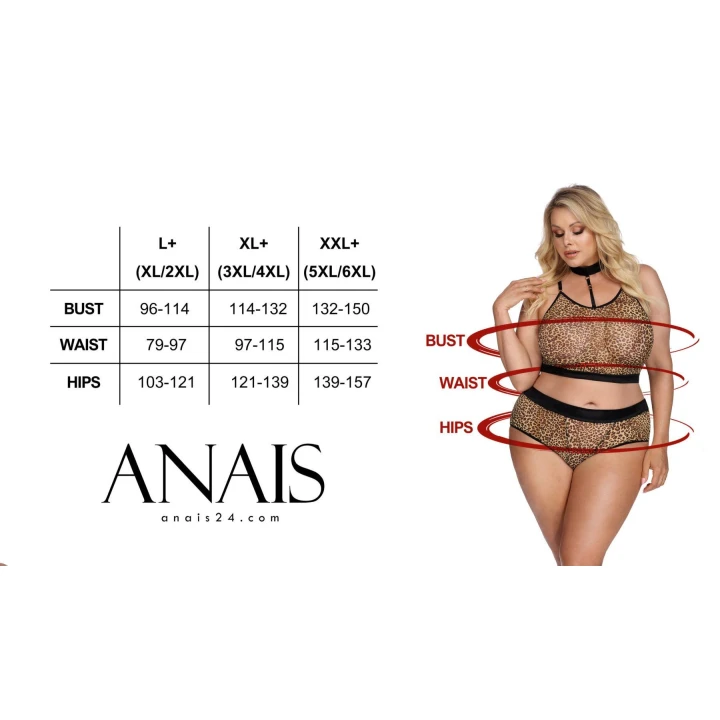 Komplet bielizny, ANAIS PLUS SIZE, tiul w gwiazdki, regulowane ramiączka, sznurowania
