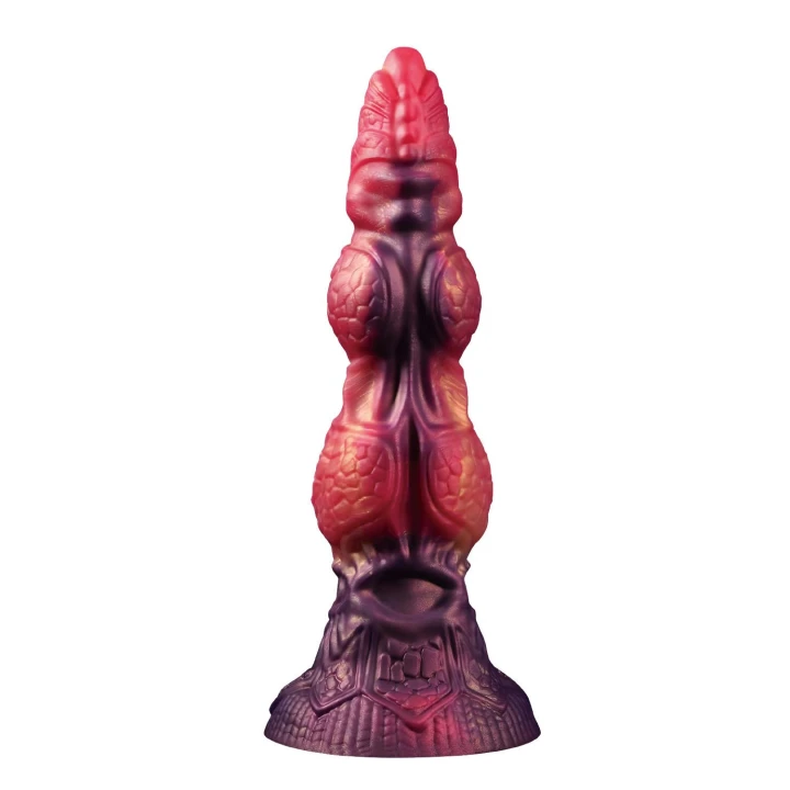 Dildo Power Monsters Savage Beastlord 24 cm, pofalowany silikon, wodoodporny