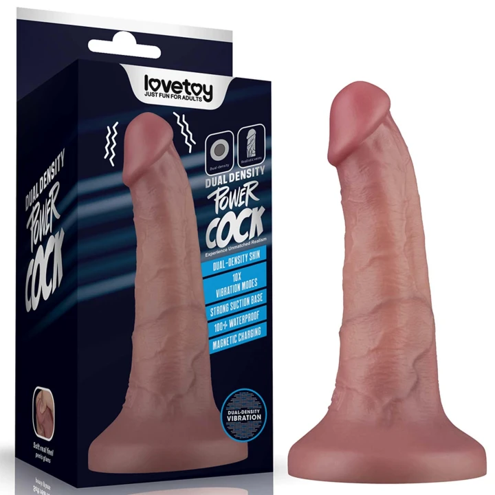 Dildo Lovetoy, 100% wodoodporny, 10 trybów wibracji, podwójna gęstość 16 cm