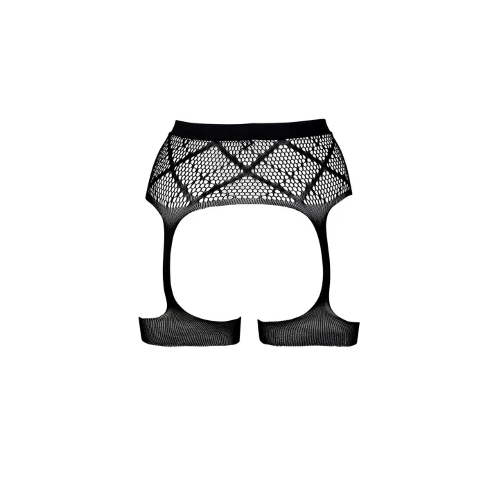 Pas do pończoch z siateczki, prążkowany - One Size, 92% nylon, 8% spandex