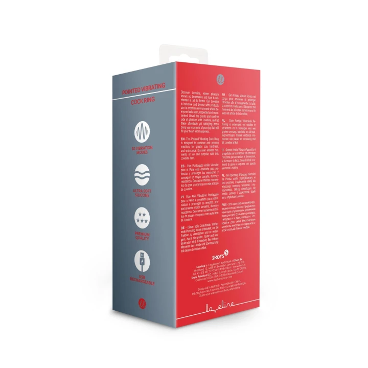 Pierścień na penisa Loveline - Wibrujący, Silikonowy, 10 Trybów Prędkości, Czarny