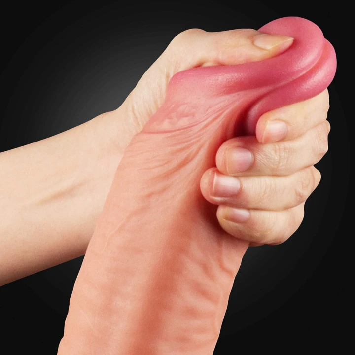 Dildo - Dwuwarstwowe Platynowe Silikonowe, 30,5 cm, Hiperrealistyczny Design