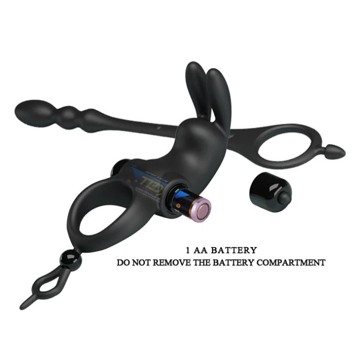 Wibracyjny rękaw penisowy PRETTY LOVE z pierścieniem, wodoodporny, zaokrąglona końcówka