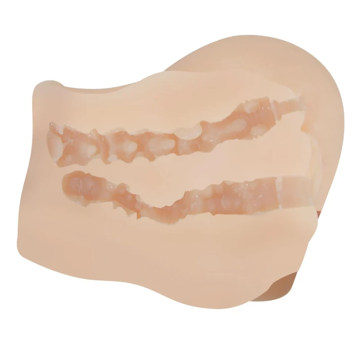 Masturbator podwójny CRZY BULL - TPR/ABS, wibrator bullet, realistyczna tekstura