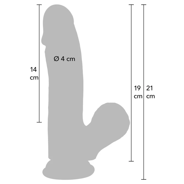 Dildo - INFERNO HIDDEN DESIRE, 19 cm, płynny silikon, z realistycznym wykończeniem
