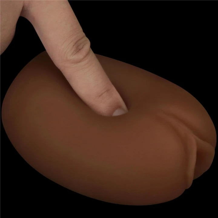 Masturbator dwustronny TPE, 62 mm x 103 mm, realistyczna pochwa i anus