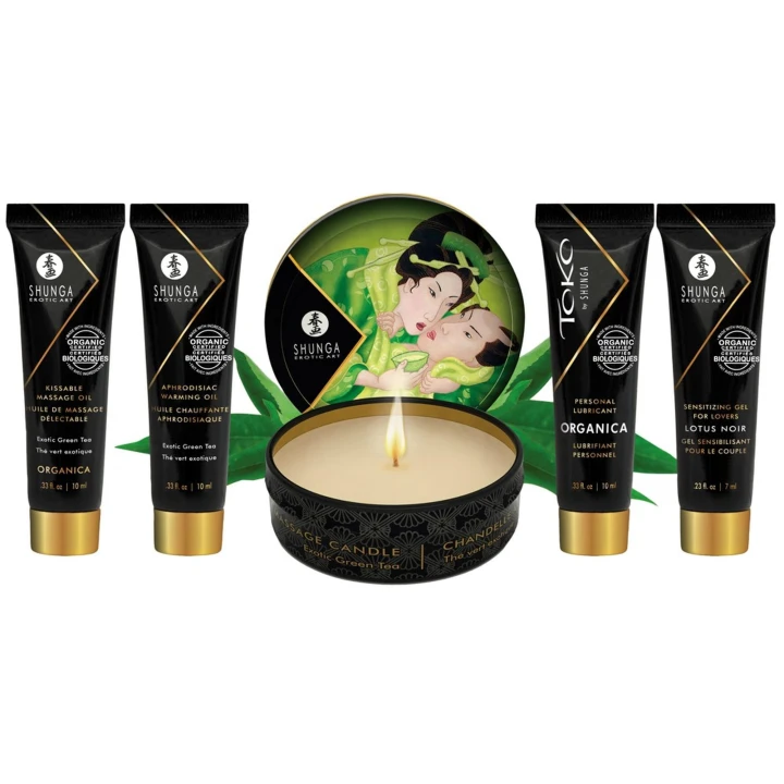 Zestaw do masażu Geisha's Secret Organica - 5 luksusowych produktów z zieloną herbatą