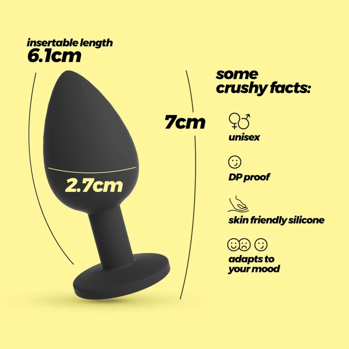 Mini anal plug Crushious Camileo - 7 cm długości, 2,7 cm średnicy, wymienne kryształki