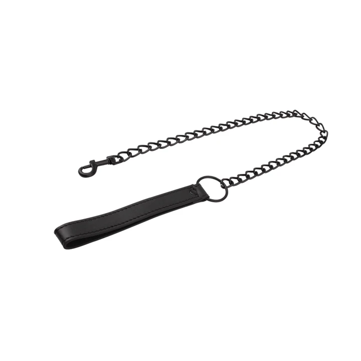 Smycz BDSM Fetish Connector, PU i metal, 79,5cm długości, wytrzymała konstrukcja