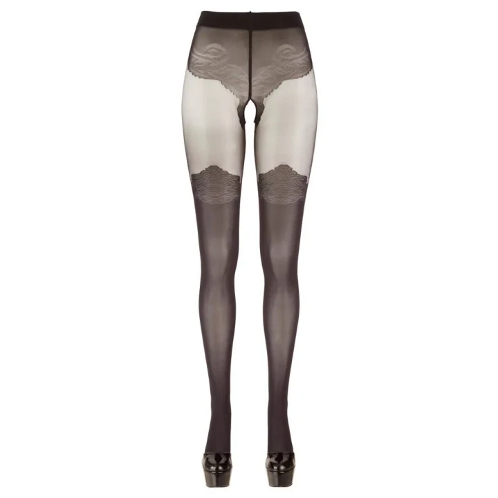 Rajstopy bezkrocze COTTELLI LEGWEAR, eleganckie, 40/20 den, czarne, Oeko-Tex