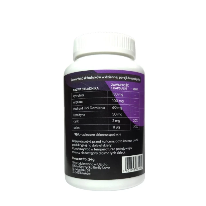 Suplement diety Monster Size - 60 kapsułek, naturalne składniki, poprawa potencjału