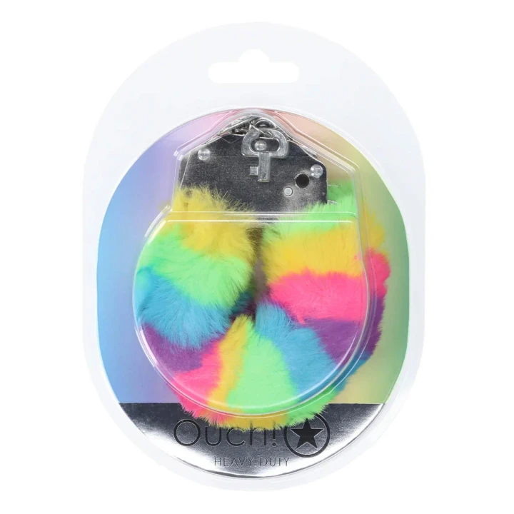 Kajdanki erotyczne – Unikalna Fluffy Series, Wzmocniona konstrukcja, Zakładka z przyciskiem