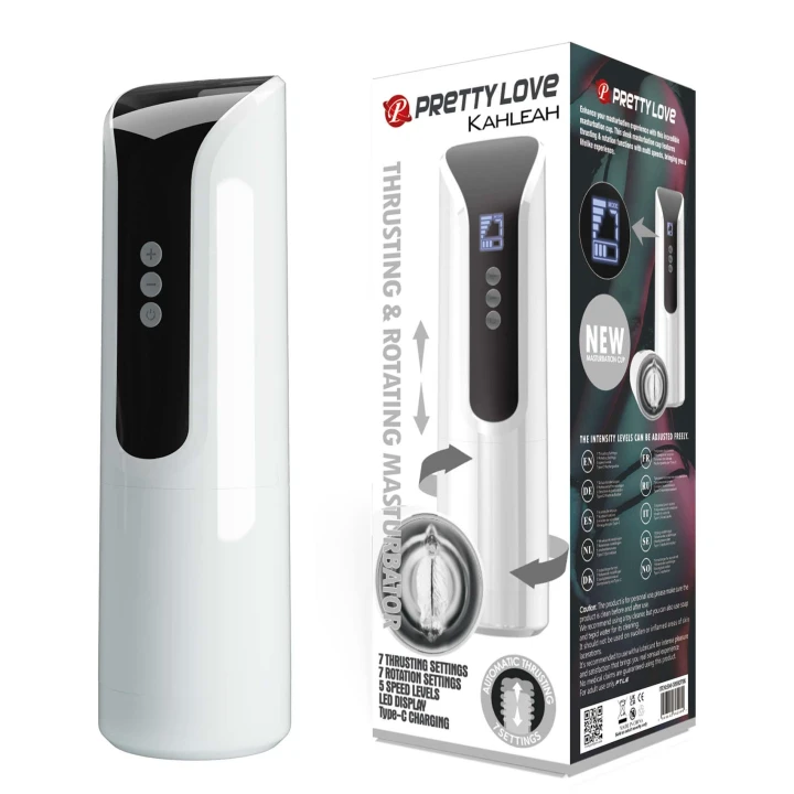 Masturbator automatyczny Pretty Love Kahleah z 7 trybami, rotacją i ładowaniem USB-C