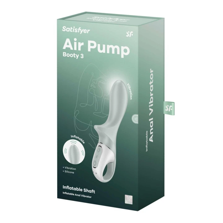 Wibrator analny Air Pump Booty 3, silikonowy, regulowana średnica, 12 programów wibracji