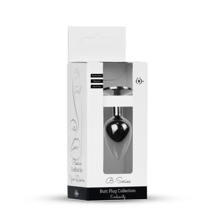 Korek analny Plug-Jewellery, stal nierdzewna, anatomiczny kształt, diament