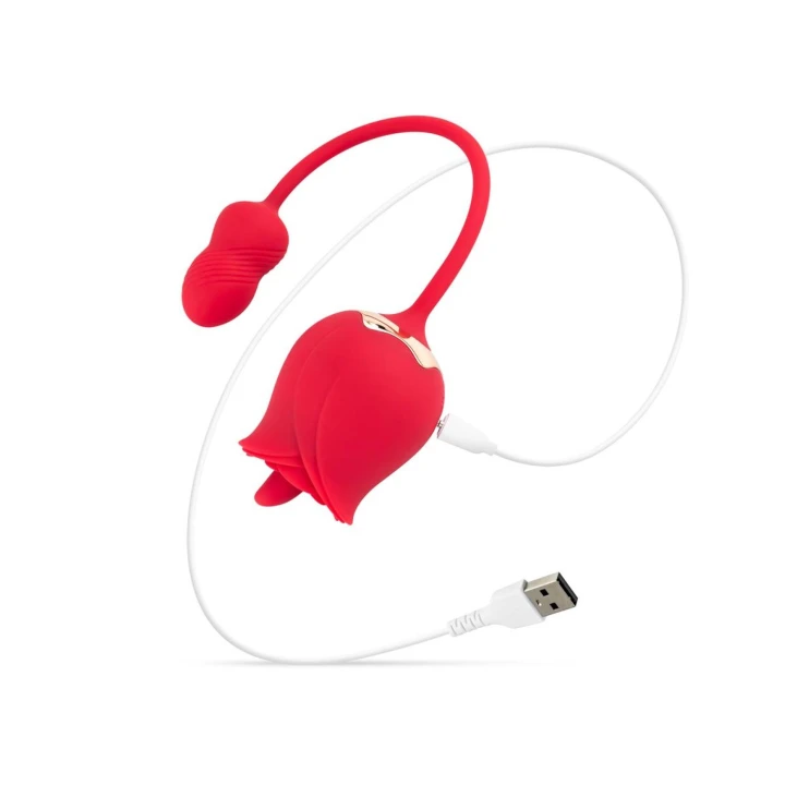 Wibrator różany Teazers z 2 silnikami, 7 ustawień wibracji, ładowanie USB