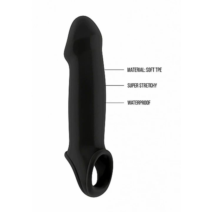 Przedłużacz penisa No.17 - czarny, 35 mm, wodoodporny, miękki TPE