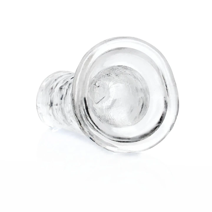 Dildo REALROCK CRYSTAL CLEAR - 6,1''/15,5 cm, przyssawka, bez ftalanów, wodoodporne