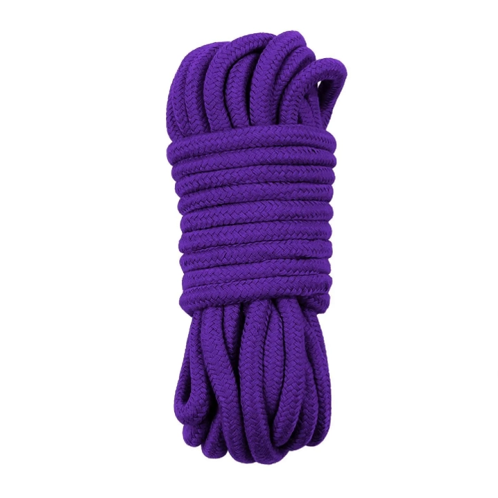 Lina bondage 10m, 8mm grubości, bawełna, kolor purpurowy - dla shibari i przyjemności.