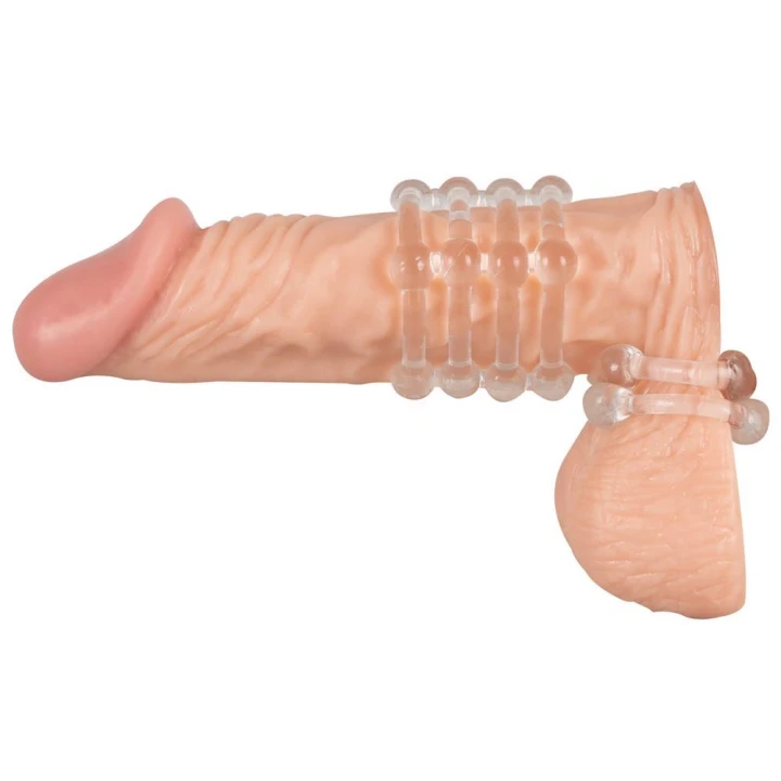 Pierścień na penisa TPE 2 sztuki, średnica 2,5 cm, przezroczysty, elastyczny