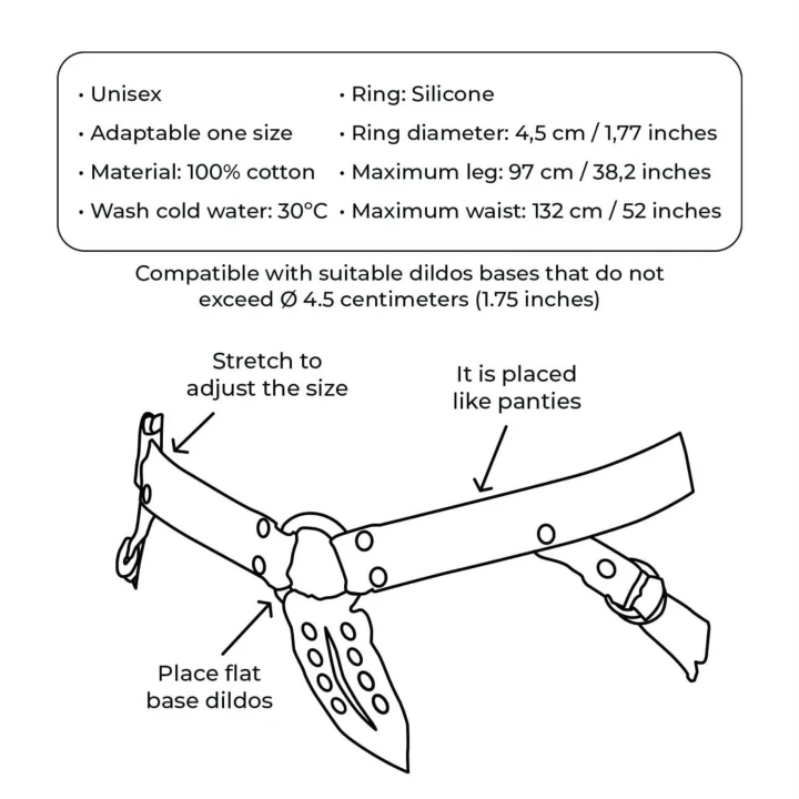 Uprząż do strap-onów - Elastyczny silikon, średnica pierścienia 4 cm, uniwersalna