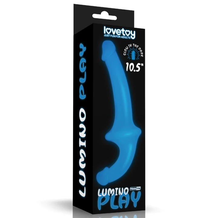 Dildo Lumino Play, 10.5'', TPE, świecący w ciemności, strapless