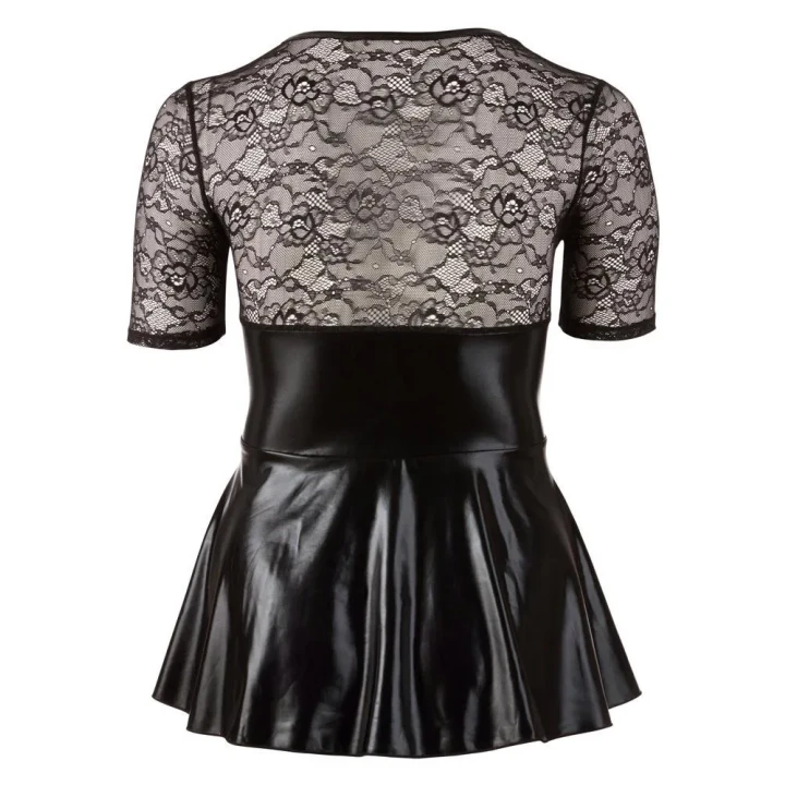 Sukienka mini COTTELLI LINGERIE z koronką, czerwonym sznurowaniem i dekoltem