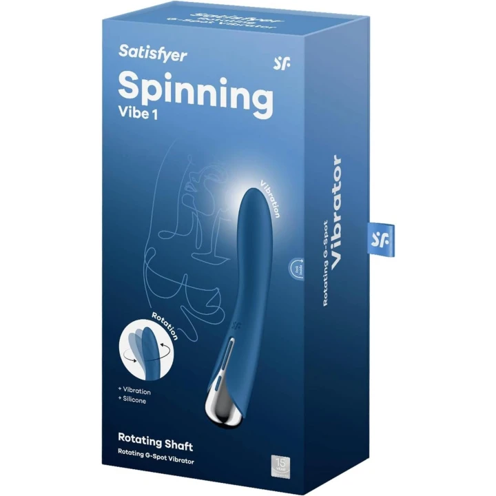 Wibrator rotacyjny Satisfyer Spinning Vibe 1, wodoodporny, wibracje 12 programów, silikon