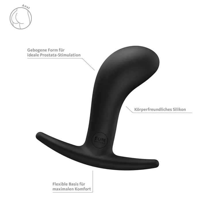 Dildo analne Fun Factory Bootie M – silikon medyczny, giętki, 9,3 cm długości