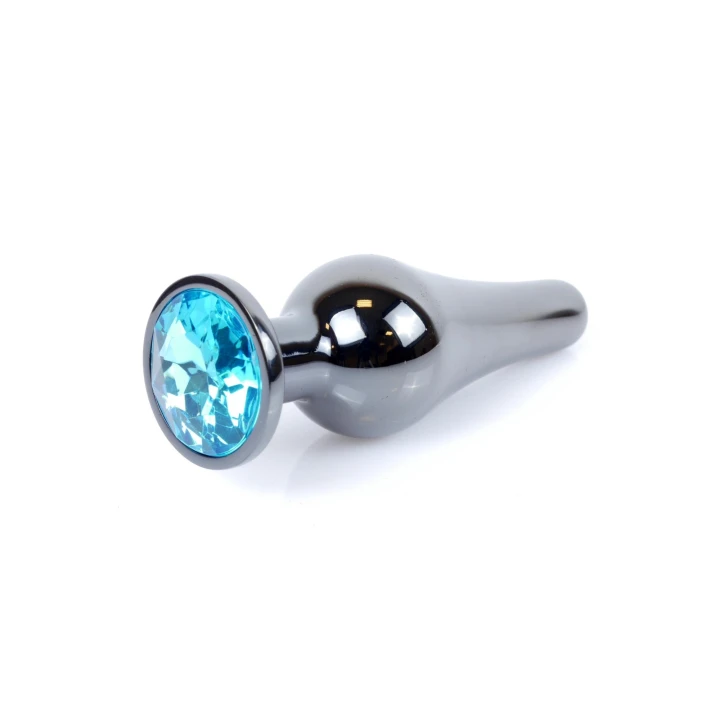 Zatyczka analna Plug-Jewellery, stal nierdzewna, ciemny srebrny, diamentowa podstawa