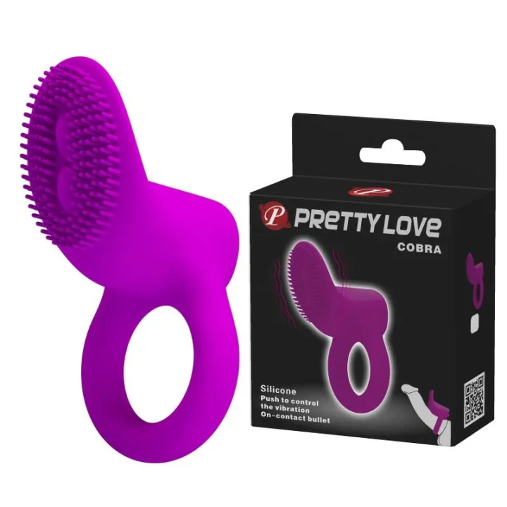 Pierścień na penisa PRETTY LOVE - COBRA, silikon, wibracje, stymulujący, 7,4 cm
