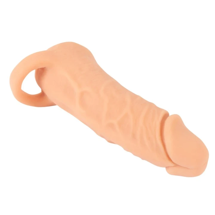 Masturbator Nature Skin Extender Medium 18,5 cm z pierścieniem balonowym, realistyczny дизайн