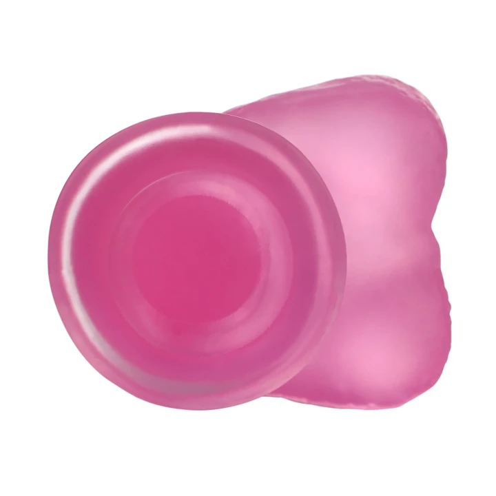 Dildo realistyczne, różowe, TPE, 7 cali, z przyssawką, średnio zakrzywione