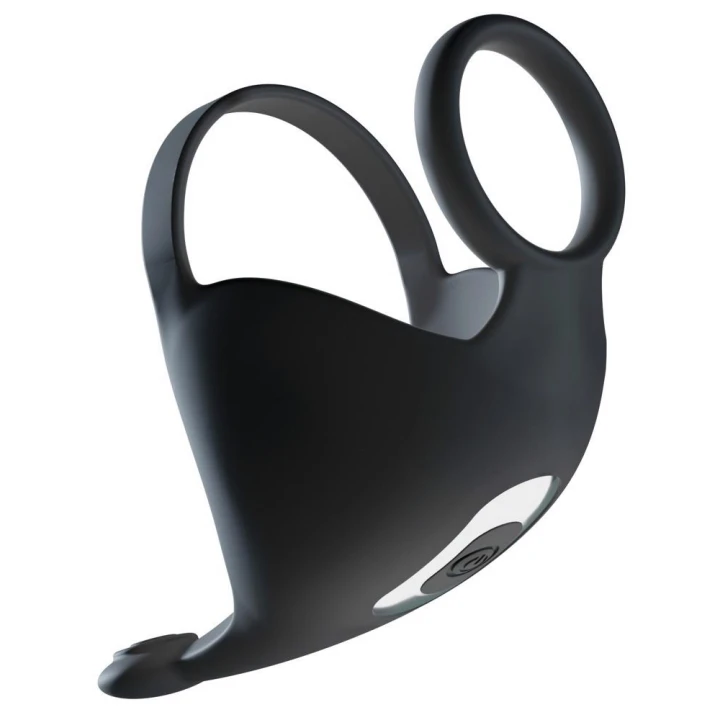 Pierścień erekcyjny Rebel z masującą kulką, silikonowy, 10 trybów wibracji